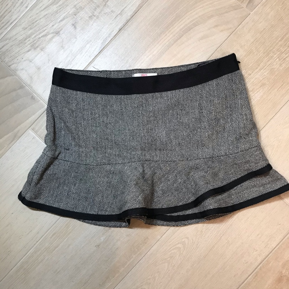 JLo Jennifer Lopez black herringbone skirt